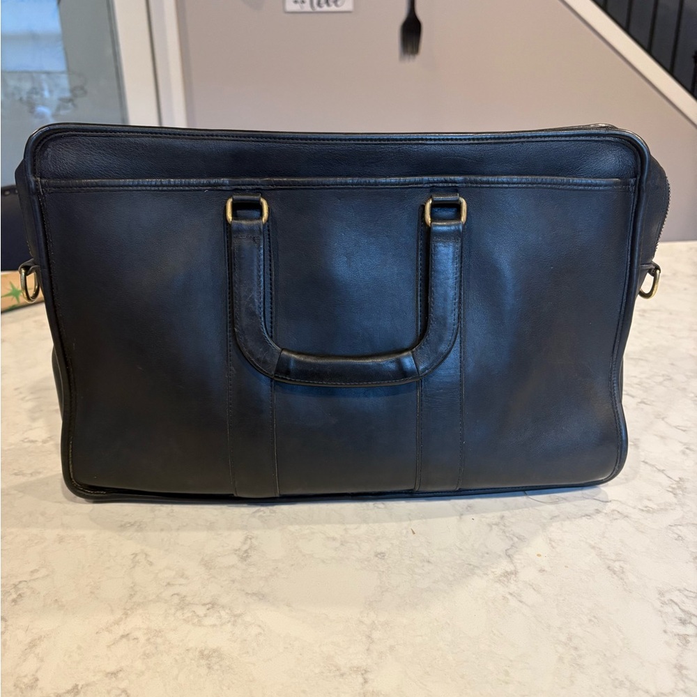 Coach Black Leather Men's Briefcase